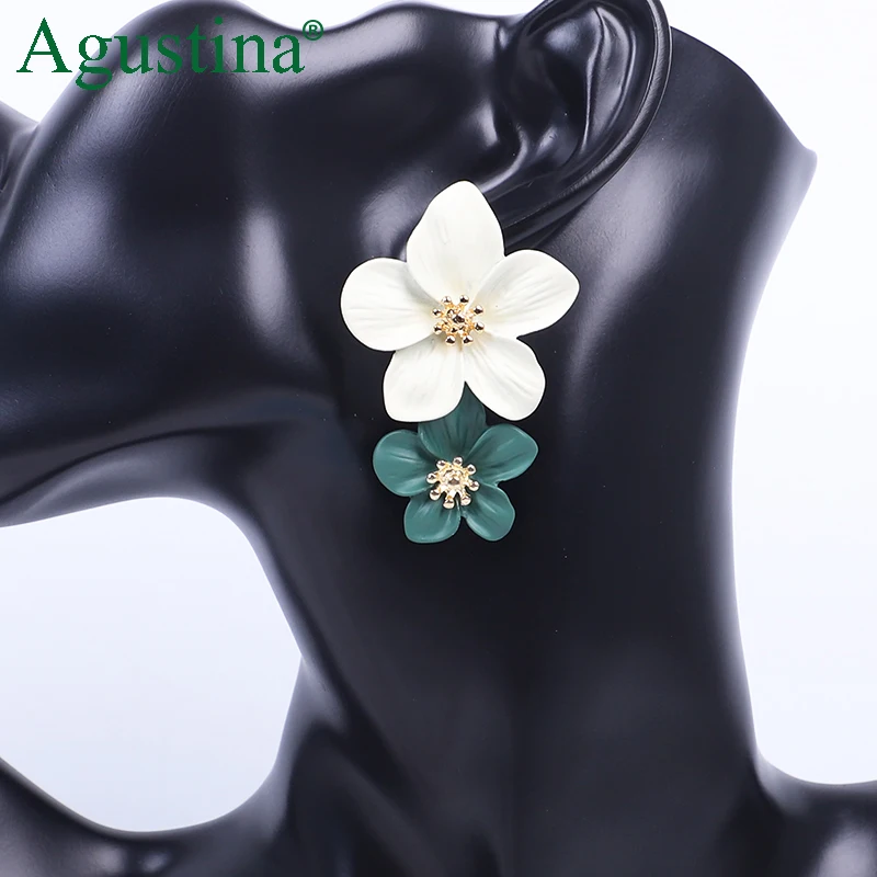 Agustina 2020 Çiçek Küpe Kadınlar İçin Uzun Küpe moda takı Geometrik Damla Küpe Küpe Bildirimi Küpe toptan Görüntü 5
