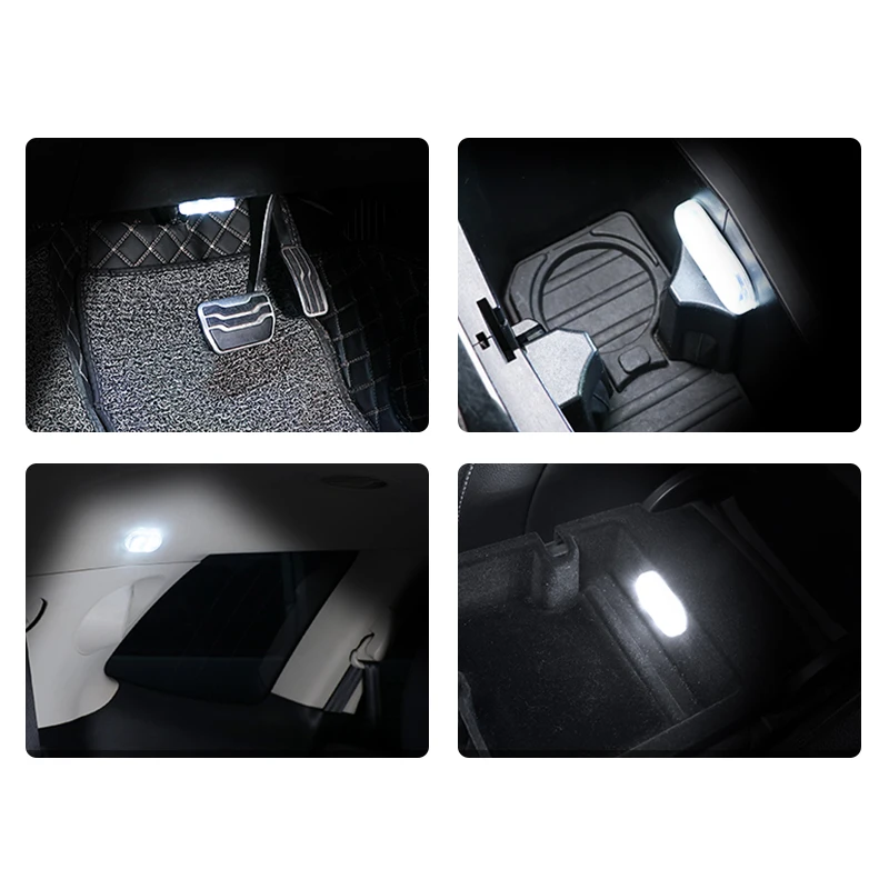 Araba iç çatı penceresi parmak dokunmatik sensör okuma lambası 5V LED araba Styling gece lambası Mini USB şarj araba kapı ışık Görüntü 2