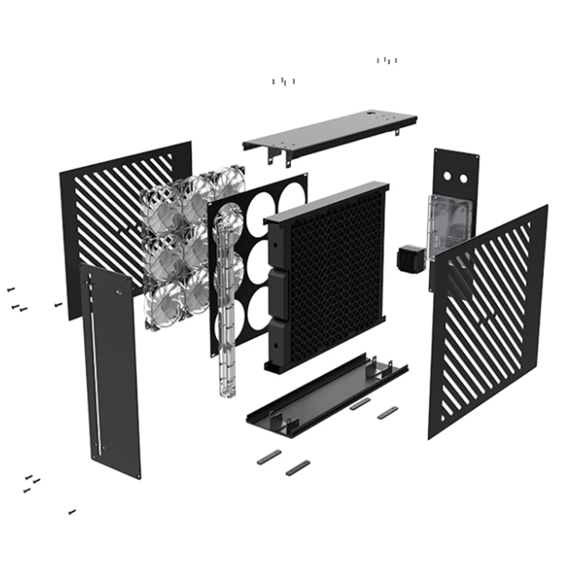 Bykski Sunucu, Kompakt Kasa Çoklu vga kartı Harici Su Soğutma Dağıtım Plakası AIO Sistemi Kiti, 1080MM Radyatör, B-1080-CEC-X Görüntü 4