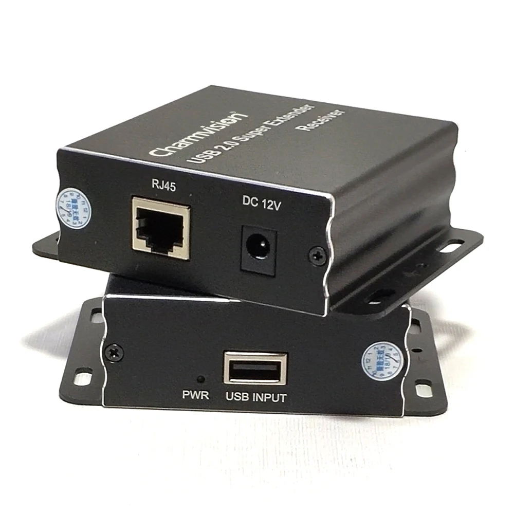 Charmvision EU204P 100m 60m USB2.0 Genişletici 480Mbps Yüksek Hızlı Protokol 4 USB A Bağlantı Noktası Aktif Tip Adaptör ile RJ45 UTP CAT6 Kablo Görüntü 1