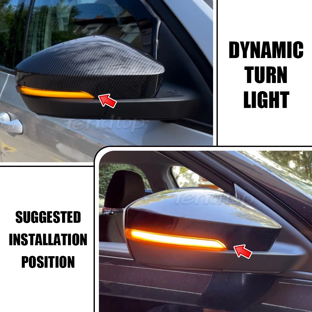 Dinamik Flaşör LED sinyal lambası Skoda Octavia İçin Mk3 5E 2013-2019 SÜPER Kanat Ayna Akan Göstergesi Görüntü 5