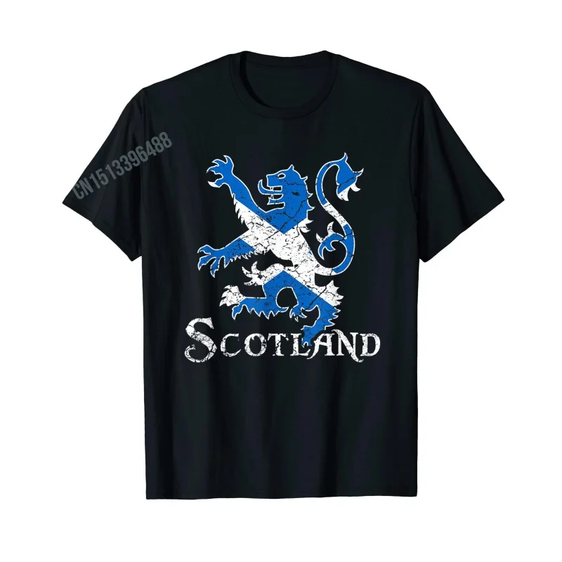 Erkek Kadın T Shirt Daha Fazla Tasarım İskoçya Aslan Yaygın İskoç T-Shirt %100 % Pamuk Tees Görüntü 4