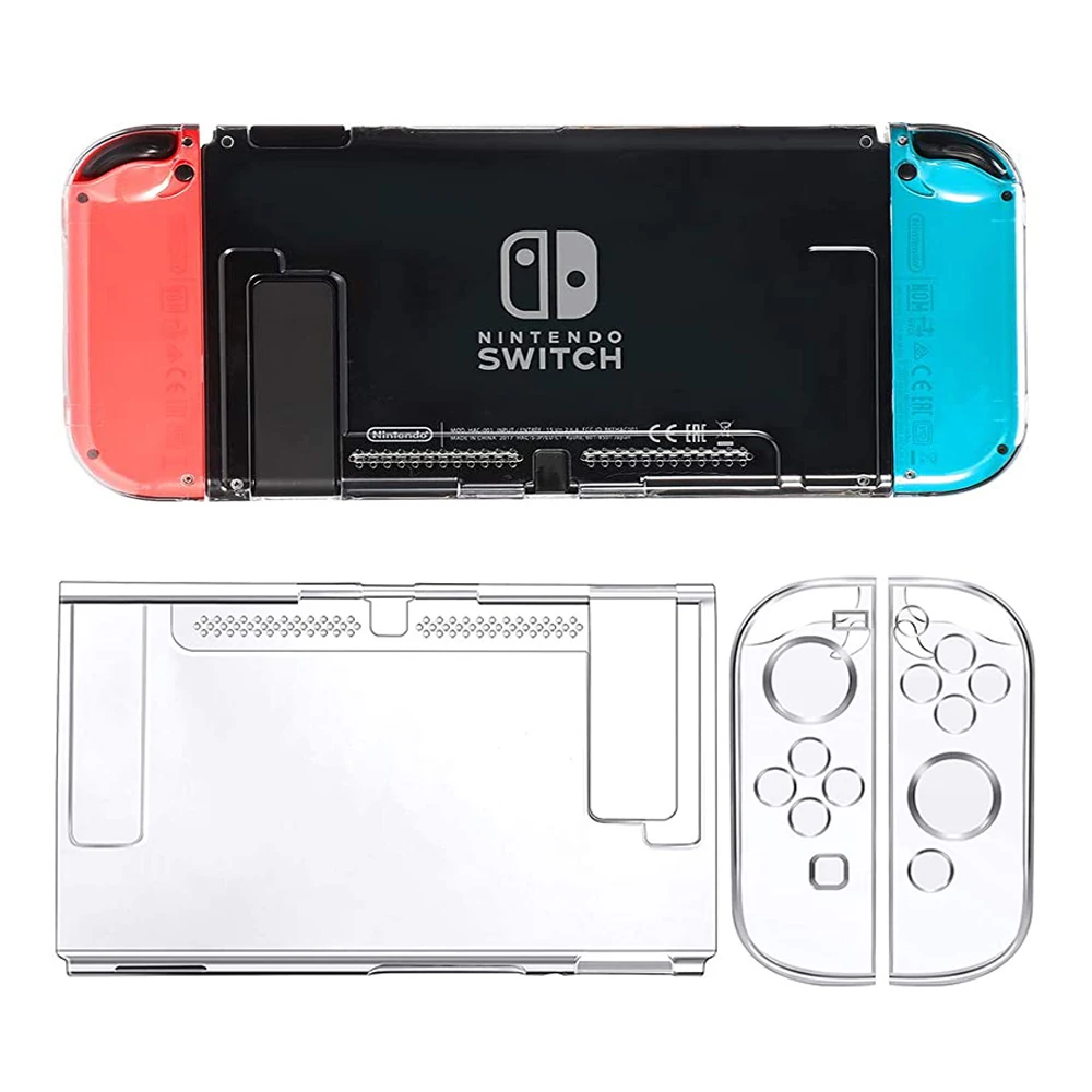 Taşıma Koruyucu Kılıf Nintendo Anahtarı için OLED / Anahtarı ile Temizle sert çanta, cam Ekran Koruyucu ve 4 adet Başparmak Kavrama Kapakları Görüntü 4