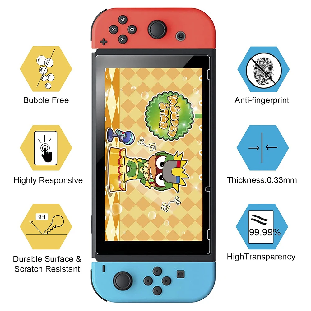 Taşıma Koruyucu Kılıf Nintendo Anahtarı için OLED / Anahtarı ile Temizle sert çanta, cam Ekran Koruyucu ve 4 adet Başparmak Kavrama Kapakları Görüntü 5