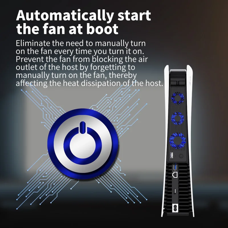 Verimli Soğutma Fanı PS5 Ana 3 Harici Soğutucu Fan Dikey Radyatör PlayStation 5 Soğutma Fanı Görüntü 2