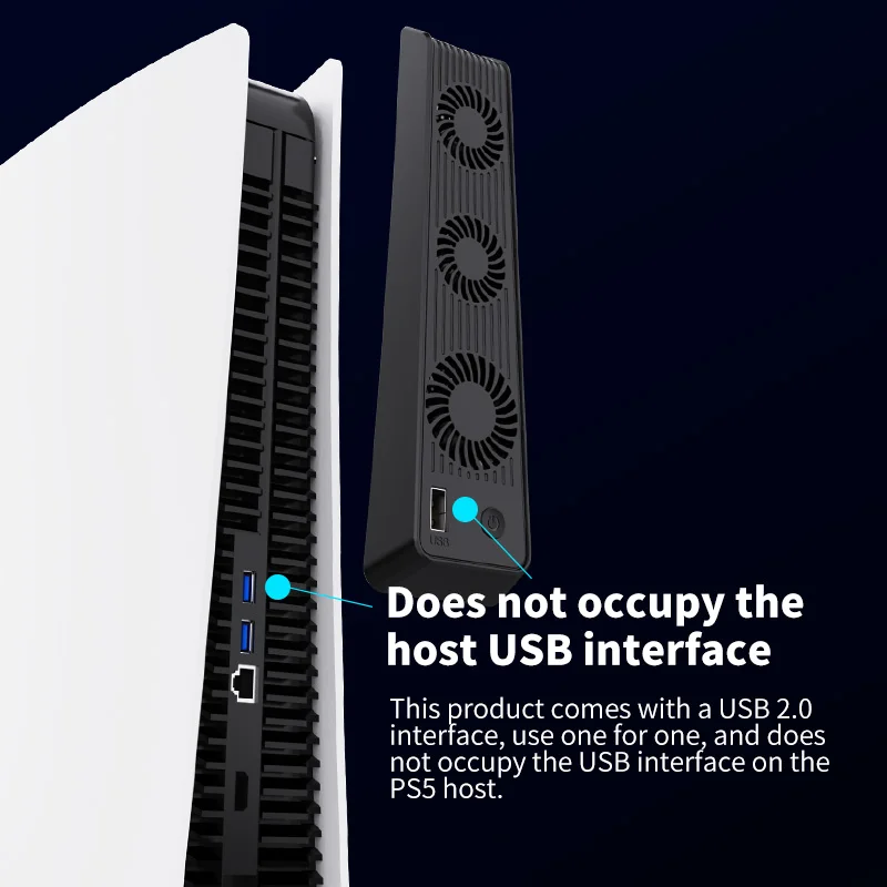 Verimli Soğutma Fanı PS5 Ana 3 Harici Soğutucu Fan Dikey Radyatör PlayStation 5 Soğutma Fanı Görüntü 3