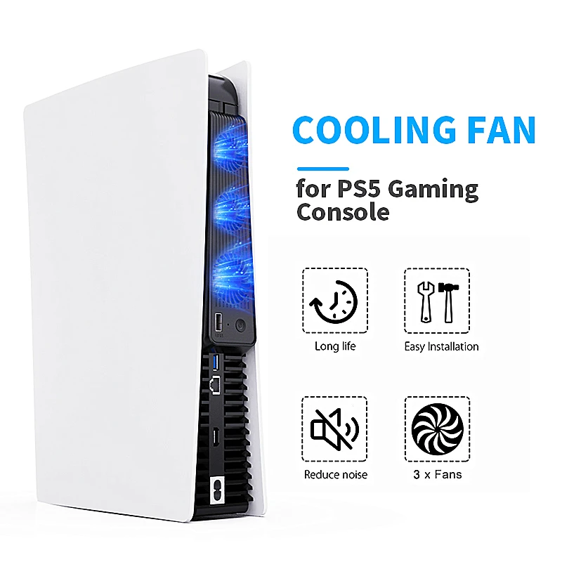 Verimli Soğutma Fanı PS5 Ana 3 Harici Soğutucu Fan Dikey Radyatör PlayStation 5 Soğutma Fanı Görüntü 5