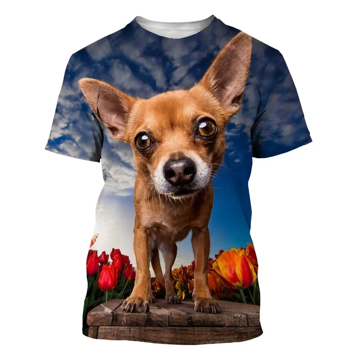 Yeni Komik Sevimli Hayvanlar 3d Baskılı T Shirt Chihuahua Köpek Desen Erkekler Bayanlar Çocuklar Sokak Nefes Hafif Yaz Serin Spor Görüntü 2