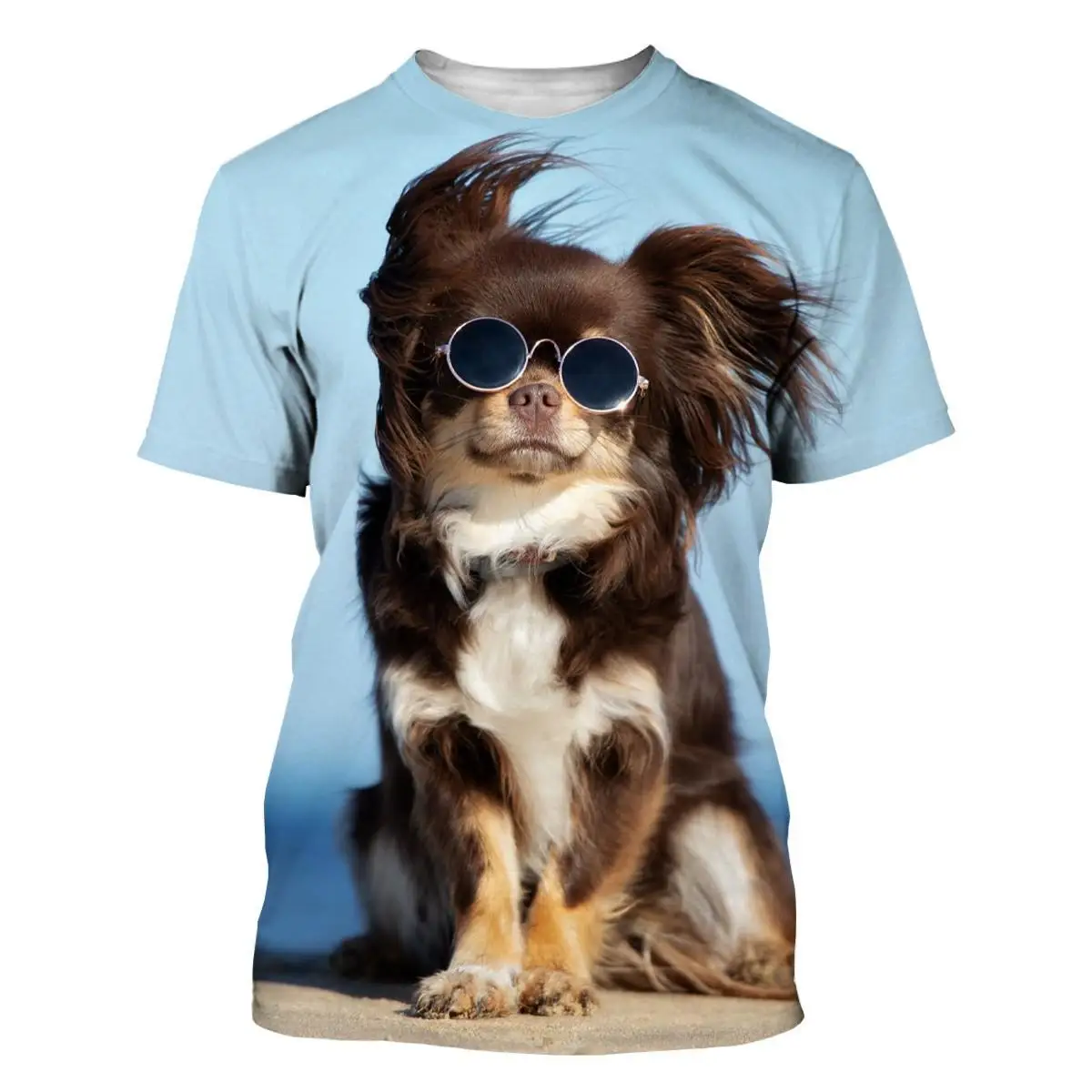 Yeni Komik Sevimli Hayvanlar 3d Baskılı T Shirt Chihuahua Köpek Desen Erkekler Bayanlar Çocuklar Sokak Nefes Hafif Yaz Serin Spor Görüntü 3
