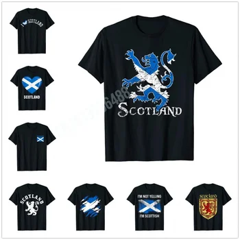 Erkek Kadın T Shirt Daha Fazla Tasarım İskoçya Aslan Yaygın İskoç T-Shirt %100 % Pamuk Tees