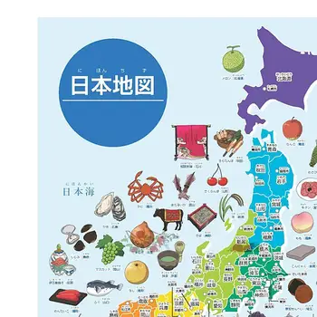 Japonya Haritası Seyahat Posteri Duvar Sanatı Çocuklar Gösterir Japon Hece Katakana