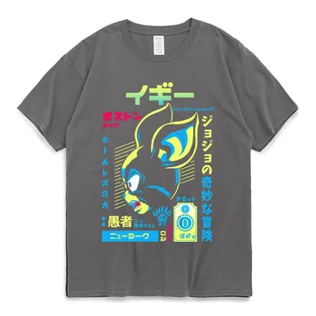 Japonya Anime Jojo Tuhaf Macera T Shirt Iggy Stardust Haçlılar Manga Grafik Baskı T-Shirt Erkek Kadın Moda Casual Tees 2