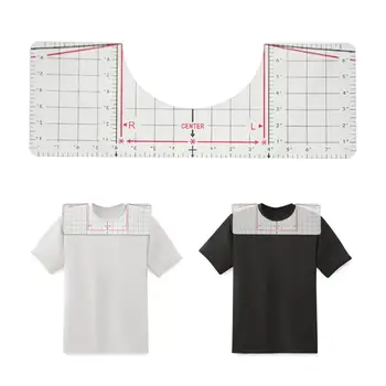 Yeni T-shirt Cetvel Kılavuzu Vinil Hizalama Merkezi Tasarımları Aracı yuvarlak boyun kalibrasyon aracı Kolayca T-shirt DIY Malzemeleri