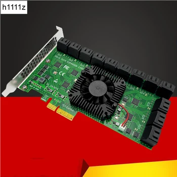 Chi bir Madencilik Yükseltici PCIe 24 Port SATA 3.0 6 Gbps SSD Adaptörü Pcı-E PCI Express x4 Denetleyici Genişletme Kartı Destekler x4 x8 x16 1