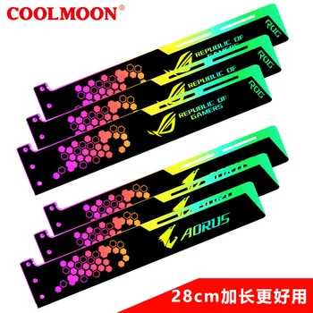 COOLMOON Molex / Küçük 4PİN RGB Grafik kart tutucu 28CM X 5.5 CM Genişletilmiş Sürüm Phantom Renk Değişimi Aura Sync