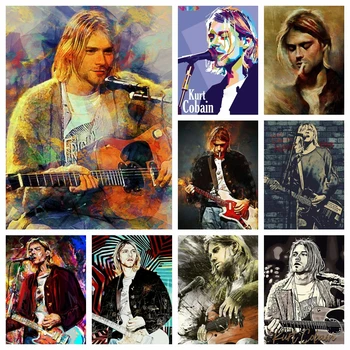 Diy Elmas Mozaik Resim Kurt Cobain Çapraz dikiş kitleri Duvar Sanatı Rock Grubu Şarkıcı Boncuk Nakış El Yapımı Resim Ev Dekor