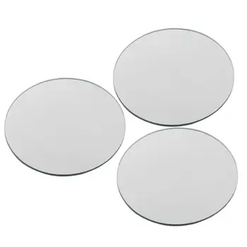 Gümüş Yuvarlak Ayna Plakası Mum Tabağı Organizatör Vanity Tepsi 3 Adet Dekoratif Ayna Tepsileri Düğün Duvar Dekor Ev Accent 1