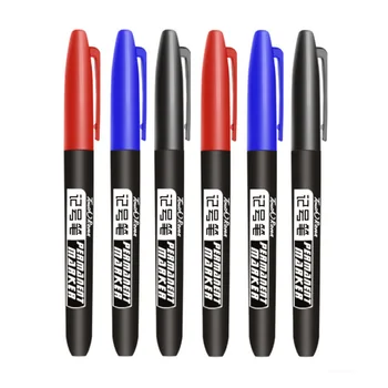 3 adet / takım kalıcı keçeli kalem Su Geçirmez Mürekkep Güzel Nokta Siyah Mavi Kırmızı Yağ Mürekkep 1.5 mm Yuvarlak Ayak Güzel Renk işaretleme kalemleri