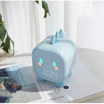 Yeni Eğlenceli ejderha çalar saat Ses Timekeeping Karikatür Silikon Lamba Yatak Odası Led Gece Lambası akıllı çalar saat Masaüstü Dekorasyon