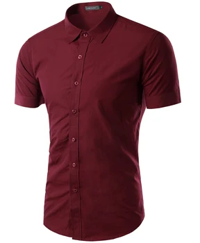2021 Erkek Slim Fit Benzersiz Yaka Şık Elbise Kısa Kollu Gömlek Erkek Elbise Gömlek 17 renkler, boyutu: M-XXXL 6537