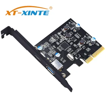 XT-XINTE Harici USB 3.1 10Gbps PCI Express Yükseltici Kartı 1x Tip C ve 1x Tip A USB 3.0 Bağlantı Noktası Genişletme Adaptörü Madenci PC için