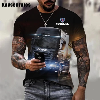Yeni Moda Ağır Kamyon 3D T-shirt Erkek Kadın Yaz Rahat Traktör Kamyon Baskı Harajuku Streetwear Boy Gömlek Tops