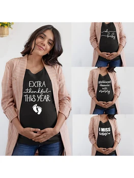 Ekstra Müteşekkir Bu Yıl Annelik Gömlek Kadınlar için Gebelik Gömlek Duyurmak Gebelik Im Hamile T Shirt Elbise