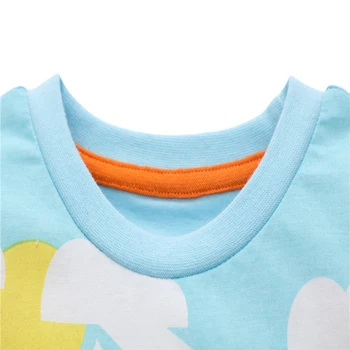 TUONXYE Yaz Erkek Kısa Kollu T-Shirt Üstleri Giysi Güneş Balık Balina Desen Çocuk Giyim Çocuk pamuklu kıyafet 2-8Years 2