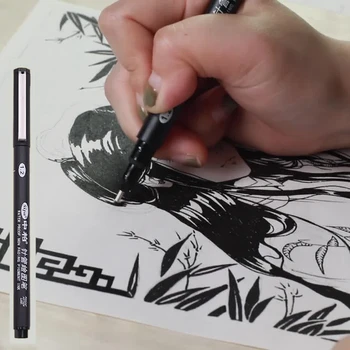 Sıpa 8 Adet Siyah İnce Liner Kalemler Mini Astar Fineliner Çizim Kalemleri Sanatçı Çizim Teknik Çizim Ofis Belgeleri 2