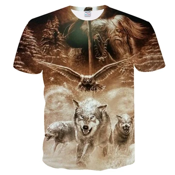 2021 yeni hayvan tema T-shirt 3D baskılı hayvan kurt t-shirt Harajuku gömlek Yaz yenilik T-shirt Erkek giysileri Streetwear tops 1