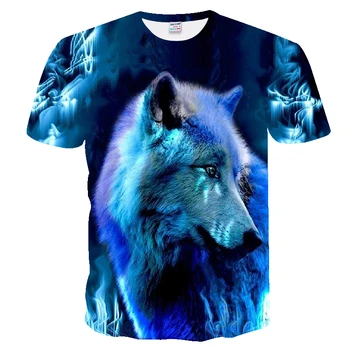 2021 yeni hayvan tema T-shirt 3D baskılı hayvan kurt t-shirt Harajuku gömlek Yaz yenilik T-shirt Erkek giysileri Streetwear tops 2