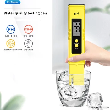 Dijital PH ölçer Yüksek Hassasiyetli LCD Akvaryum Su Asit PH test cihazı Havuzu Analizörü