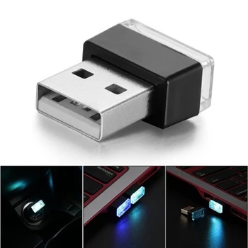2 ADET otomatik USB atmosfer lamba araba Mini led ışık iç yıldızlı lazer projektör ışıkları dekorasyon acil aydınlatma 1