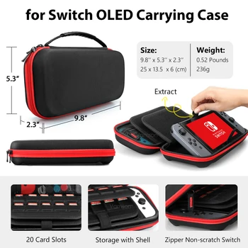 Vamson Nintendo Anahtarı için Oled Şeffaf Kapaklı Kılıf Ekran Koruyucu Kapak Anahtarı OLED Depolama Taşıma Çantası Aksesuarları Kiti 2