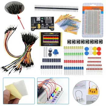 Elektronik Komponent Breadboard Kablo Direnç Kapasitör LED Potansiyometre Direnç Ölçerler İle Çeşitli Kiti