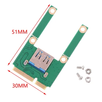 Mini PCI-E USB3. 0 Genişleme Adaptörü Kartı Dizüstü PCI Express PCIe USB 3.0 Dönüştürücü Yükseltici Kart Adaptörü Vidalı Bağlantı Parçaları 2